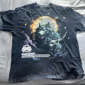 DARC SPORT Memento Mori Black Graphic Wolf Tee - Men’s Shirt